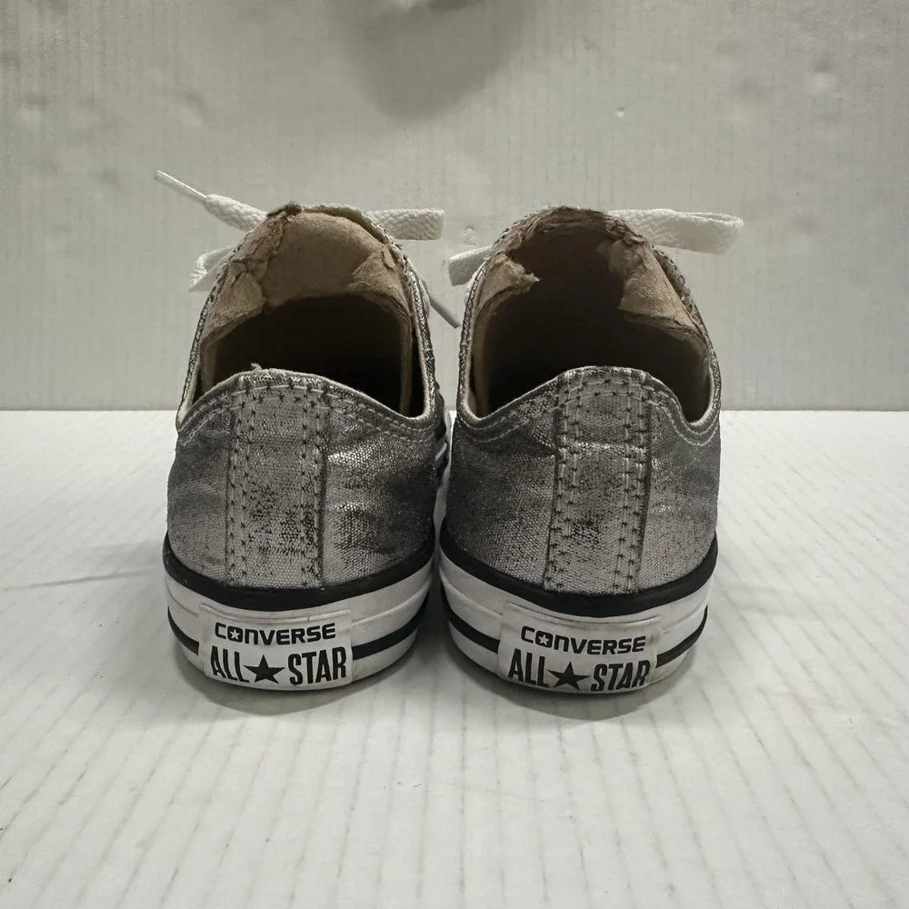 Converse Chuck Taylor All‎ Star Shoes Kids Size 2.5 Silver Low Top Sneakers